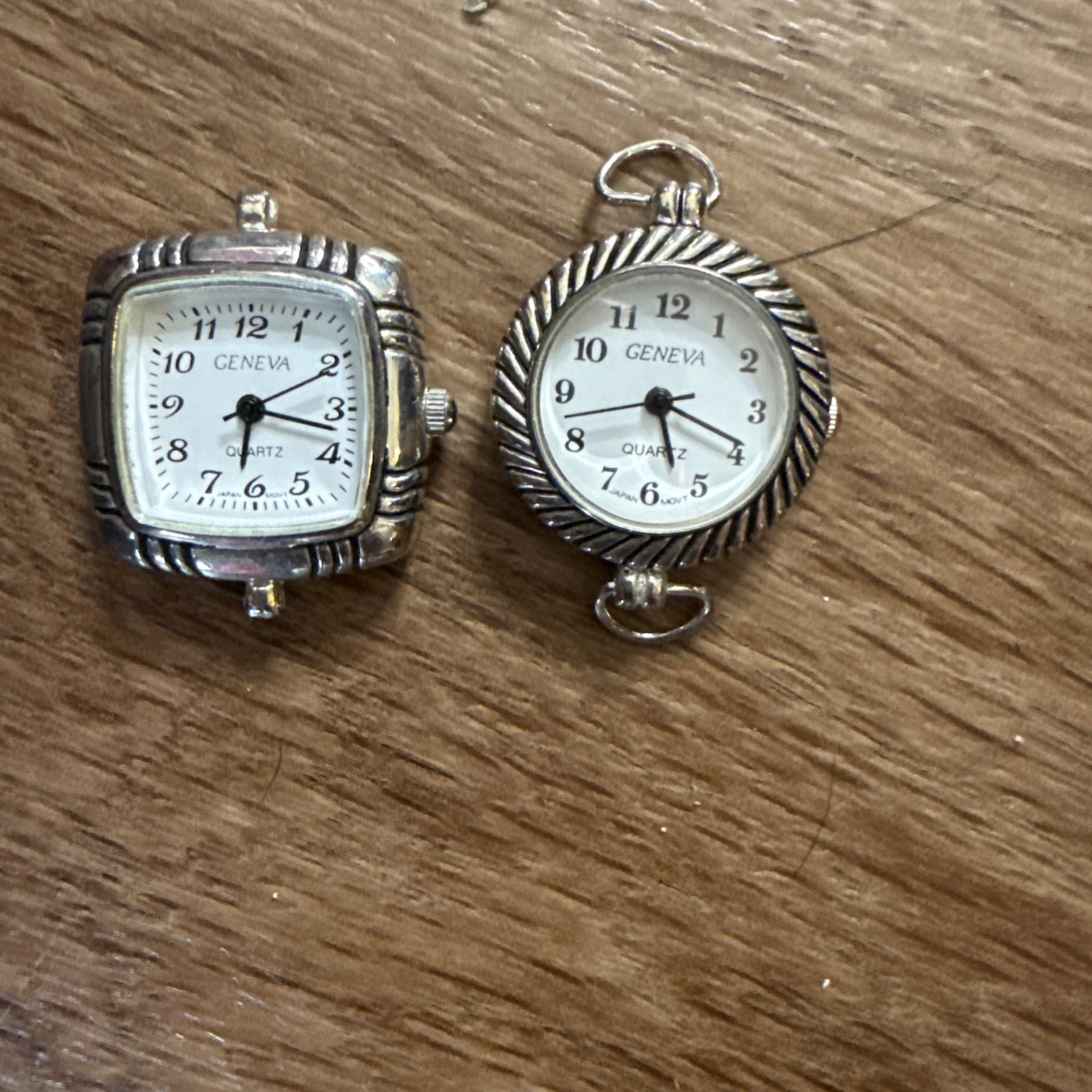 2 Vintage Geneva Quartz Silver Faces